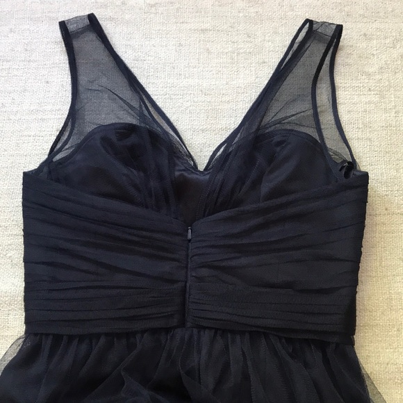 NAVY BLUE Amsale bridesmaid prom tulle dress sz 4 - Picture 7 of 7